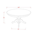 East West Furniture SHNI3-BLK-LC 3 Piece Kitchen Set for Small Spaces Contains a Round Table with Pedestal and 2 Faux Leather Dining Room Chairs, 42x42 Inch