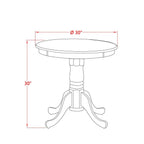 East West Furniture Eswe3-Bch-W 3 Piece Kitchen Table Set For Small Spaces Contains A Round Dining Room Table And 2 Dining Chairs, 30X30 Inch, Black & Cherry