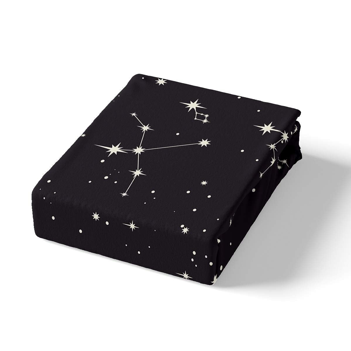 Galaxy Sheets Set Queen Size For Kids Girls Boys Outer Space Starry Sky Bedding Set Teens Constellation Twinkle Stars Bed Sheet Set Microfiber Super Soft Breathable Black White Milky Way Bed Cover