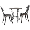 vidaXL Patio Bistro Set 3 Piece, Garden Table and Chair for Backyard, Bistro Table Set for Park Yard Front Porch Furniture, Cast Aluminum