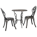 vidaXL Patio Bistro Set 3 Piece, Garden Table and Chair for Backyard, Bistro Table Set for Park Yard Front Porch Furniture, Cast Aluminum