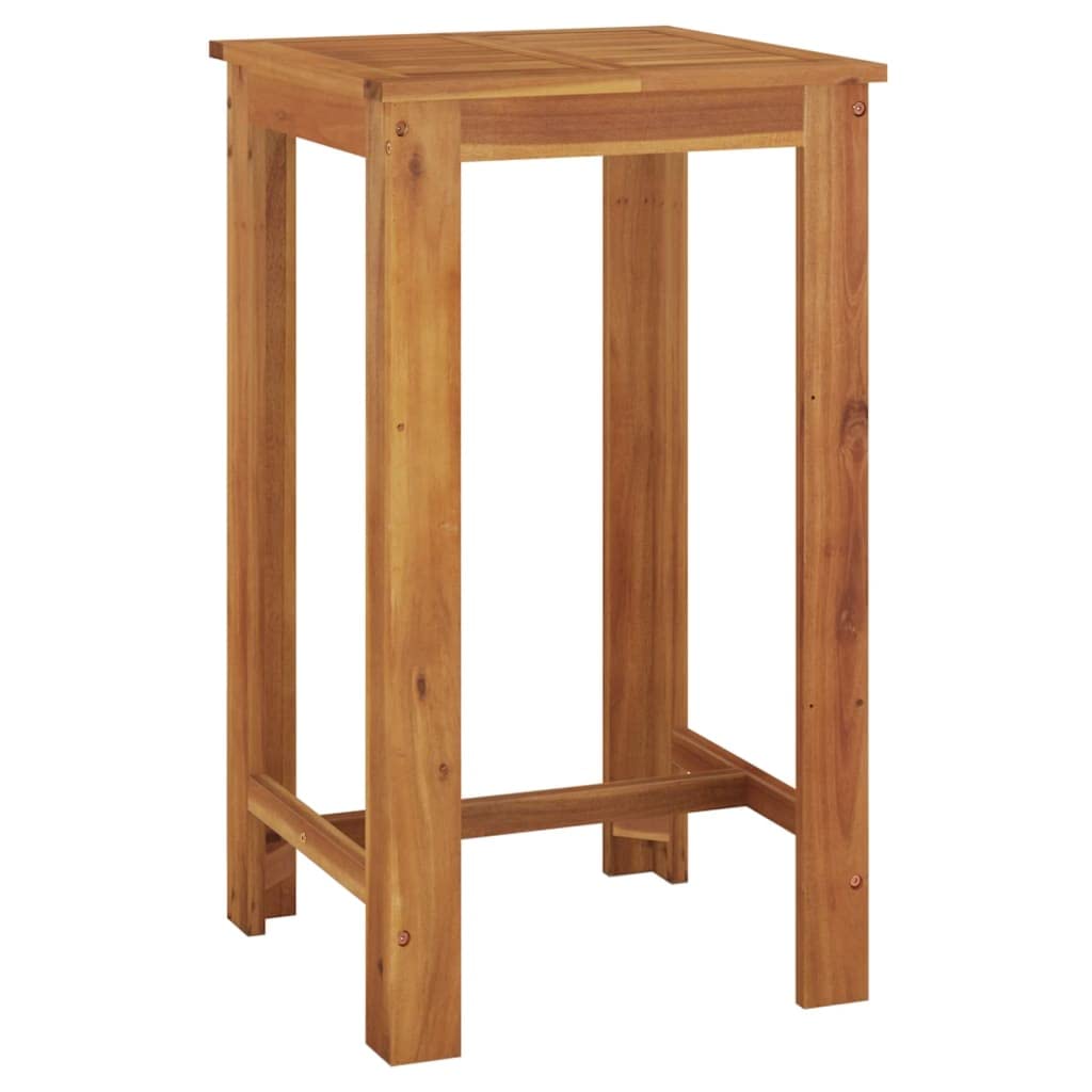 vidaXL Patio Dining Set 3 Piece, Outdoor Hightop Table and Chairs, Counter Height Desk, Pub Table Set for Porch Backyard, Farmhouse, Solid Acacia Wood Brown