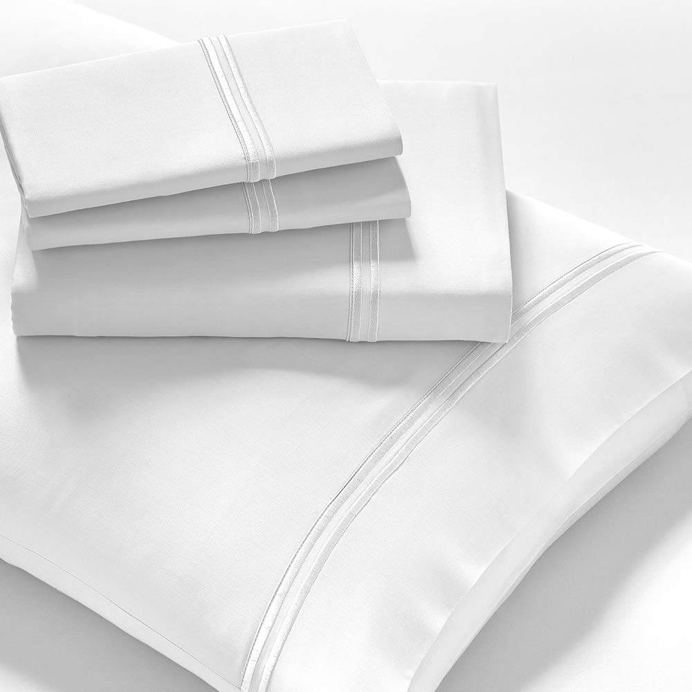 PureCare Elements Modal Sheet Set Featuring Precision-Fit Corners and enveloping Pillowcases, Full, White (PCSM-F-WH)