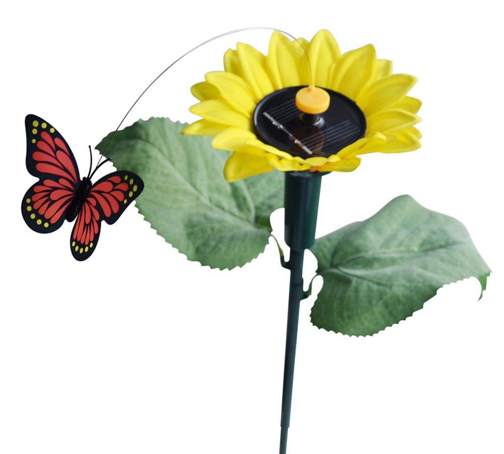 Solaration  7007 Fluttering Butterfly W./ Sunflower Solar Garden Yard Stake