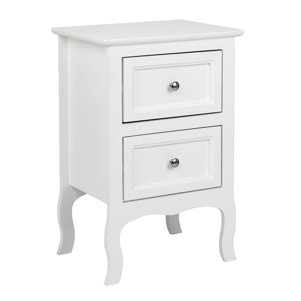 Bonnlo White Nightstand with 2 Drawers, Night Stands for Bedrooms, Small Bed Side Table/White Night Stand with drawers for Small