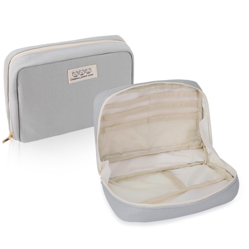 Oyachic Wide Opening Pencil Case Pen Bag Pouch Oxford Box Holder With Mesh Storage Pocket Organizer Stationery Cosmetic Women Tr