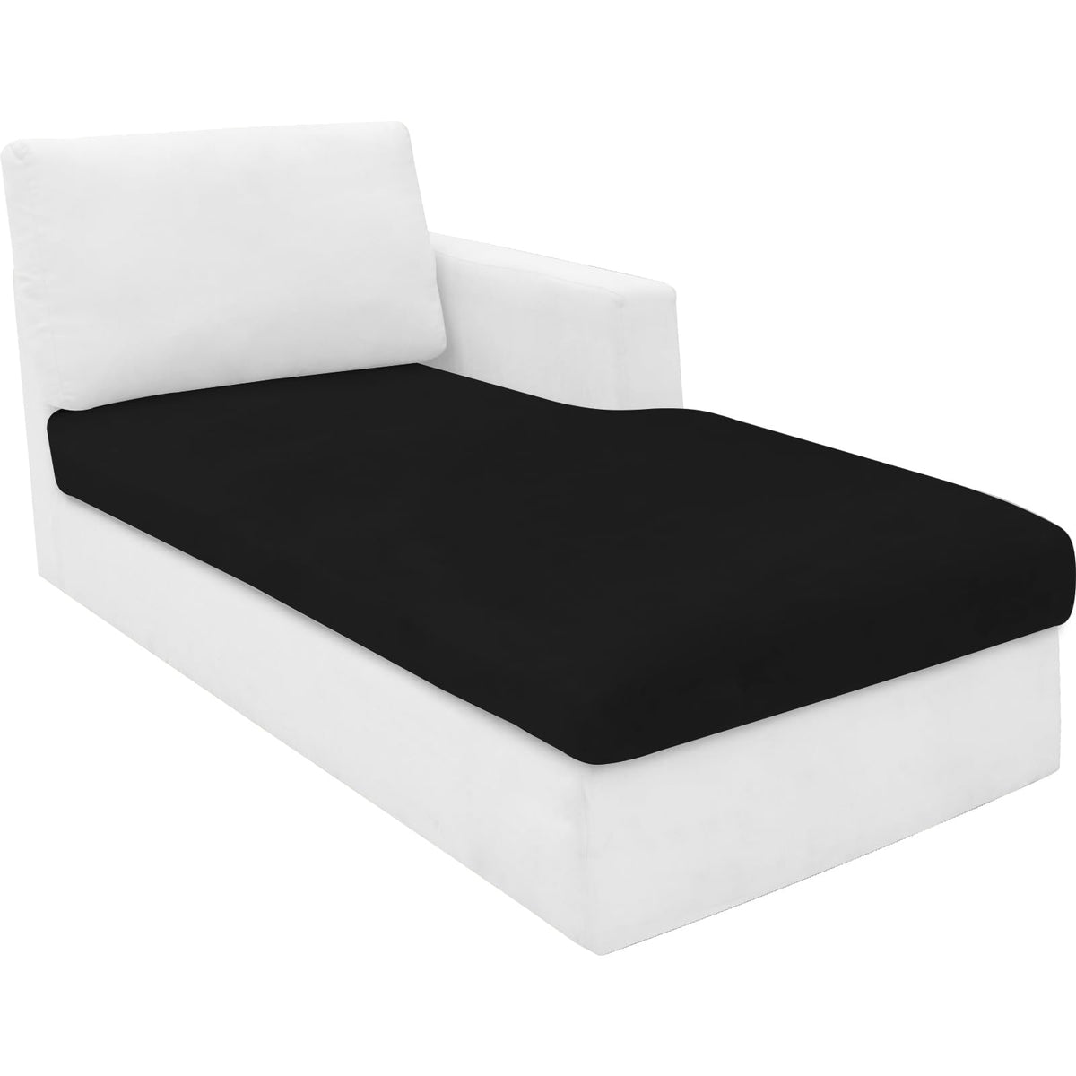 MAXIJIN 1 Piece Velvet Chaise Cover Stretch Sectional Couch Covers for L Shaped Sofa Fitted Soft Chaise Lounge Cushion Cover Sof