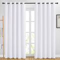 Nicetown 84 Inch Long White Curtains - Grommet Solid 50% Room Darkening Thermal Insulated Curtains Drapes For Living Room/Slidin