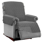 Sofa Shield Patented Recliner Slip Cover, Large Cushion Protector, Reversible Stain And Dog Tear Resistant Slipcover, Quilted Microfiber 25” Seat, Washable Covers For Dogs Pets Kids, Charcoal