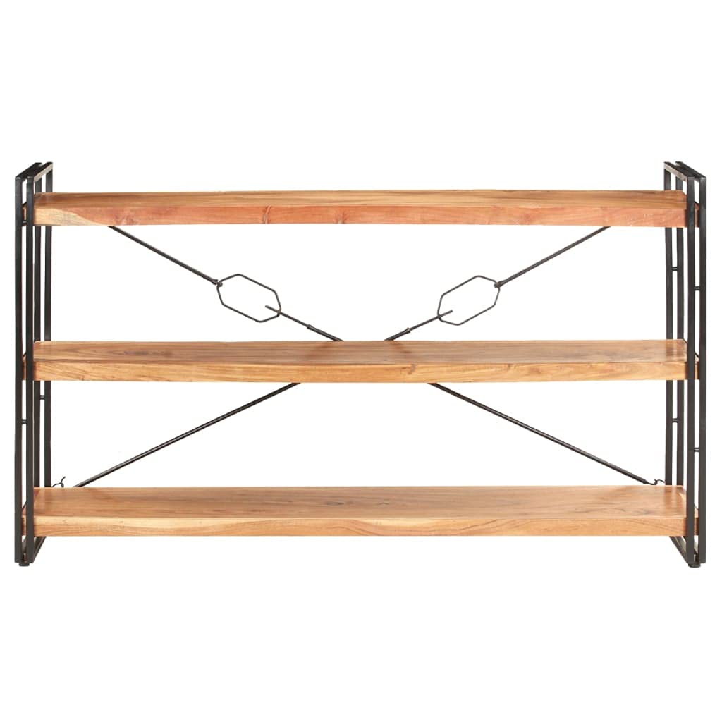 Furniking 3-Tier Bookcase 55.1&quot;x11.8&quot;x31.5&quot; Solid Acacia Wood