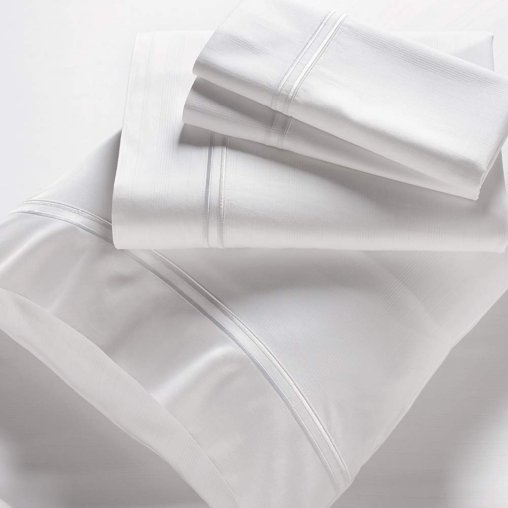 PureCare Elements Rayon from Bamboo Sheet Set Featuring Precision-Fit Corners and Enveloping Pillowcases, Full, White