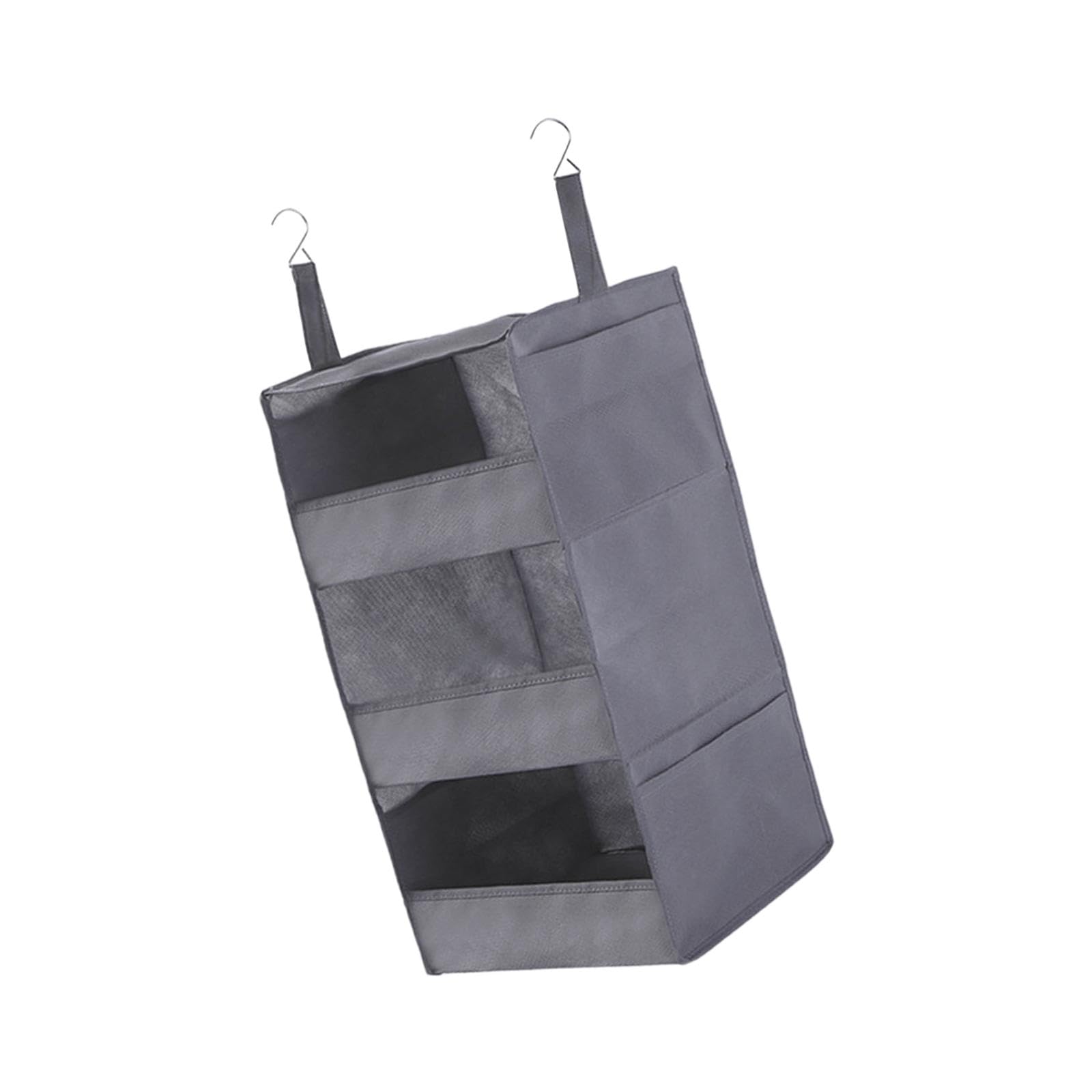 Bnf Hanging Closet Organizer With 3 Large Pockets For Sundries Plush Toy Clothes Grey | Household Supplies & Cleaning | Home Org