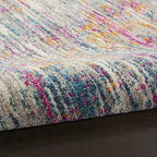 HomeRoots Ivory/Multi 100% Polypropylene 7’ x 10’ Ivory Abstract Striations Area Rug