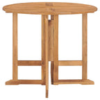 vidaXL Solid Teak Wood Folding Patio Dining Set - 5 Piece Round Table and Chairs Set for Garden, Terrace, Outdoor/Indoor