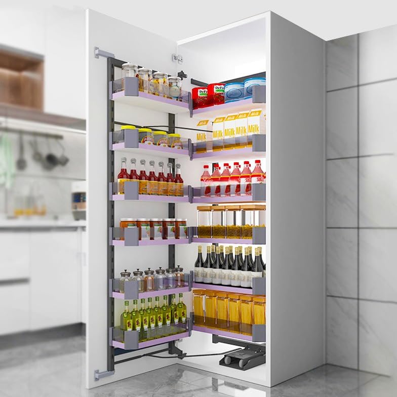 Volo Glass Panty Unit Storage System For Modular Kitchen With 6 Layers And 12 Baskets (450 Mm), Others