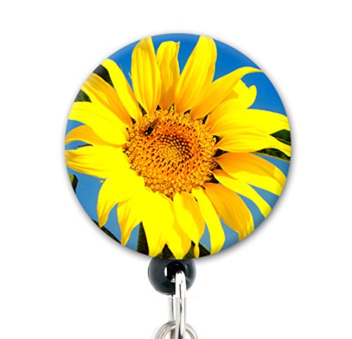 Sunflower - Retractable Badge Reel With Swivel Clip And Extra-Long 34 Inch Cord - Badge Holder