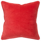 Connie Post 20" x 20" Cotton Velvet Pillow Cover in Dark Coral