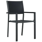 vidaXL Patio Dining Set 5 Piece, Outdoor Dining Set for 4, Table and Chair for Garden Backyard Balcony, Dining Chair Patio Table, Black