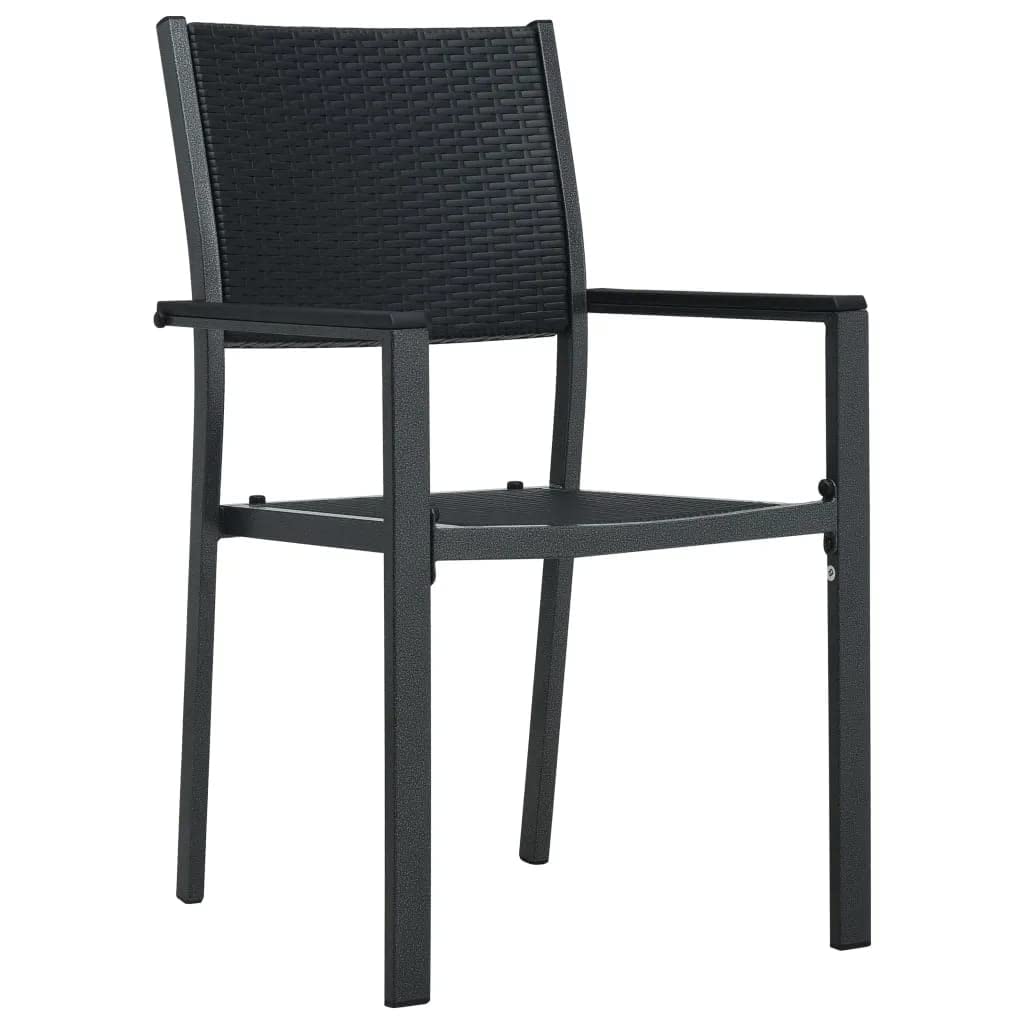 vidaXL Patio Dining Set 5 Piece, Outdoor Dining Set for 4, Table and Chair for Garden Backyard Balcony, Dining Chair Patio Table, Black