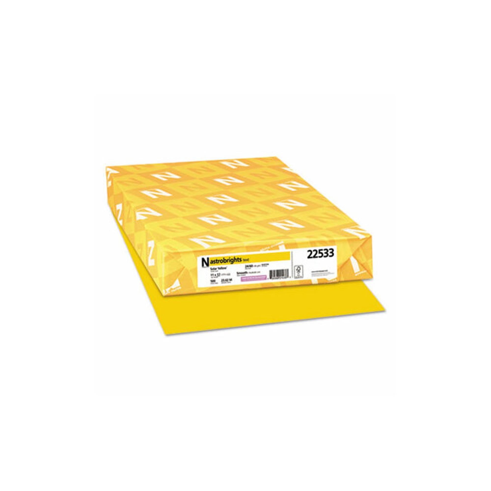 Neenah Paper 22533 Color Paper, 24Lb, 11 X 17, Solar Yellow, 500 Sheets