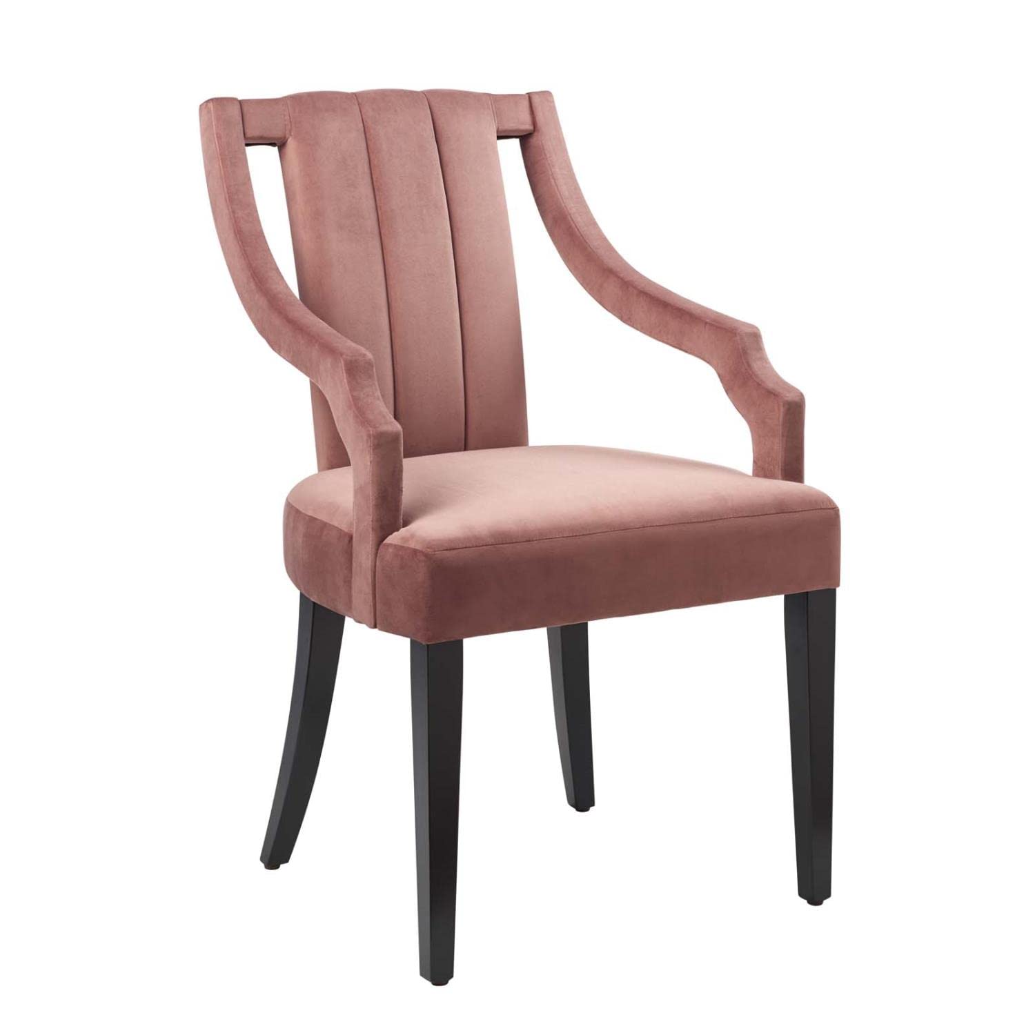 Modway Virtue Performance Velvet Dining Chairs in Dusty Rose (Set of 2)