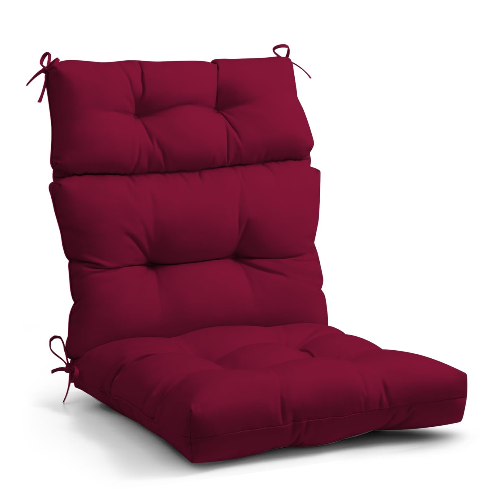 Eagle Peak Tufted Outdoor/Indoor High Back Patio Chair Cushion, Set Of 1, 46' X 22', Red Purple