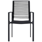 vidaXL Patio Chairs 2 pcs Black PVC Rattan - All Weather Outdoor Seating Ideal for Garden, Deck, Patio or Poolside Lounge