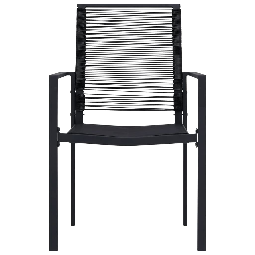 vidaXL Patio Chairs 2 pcs Black PVC Rattan - All Weather Outdoor Seating Ideal for Garden, Deck, Patio or Poolside Lounge