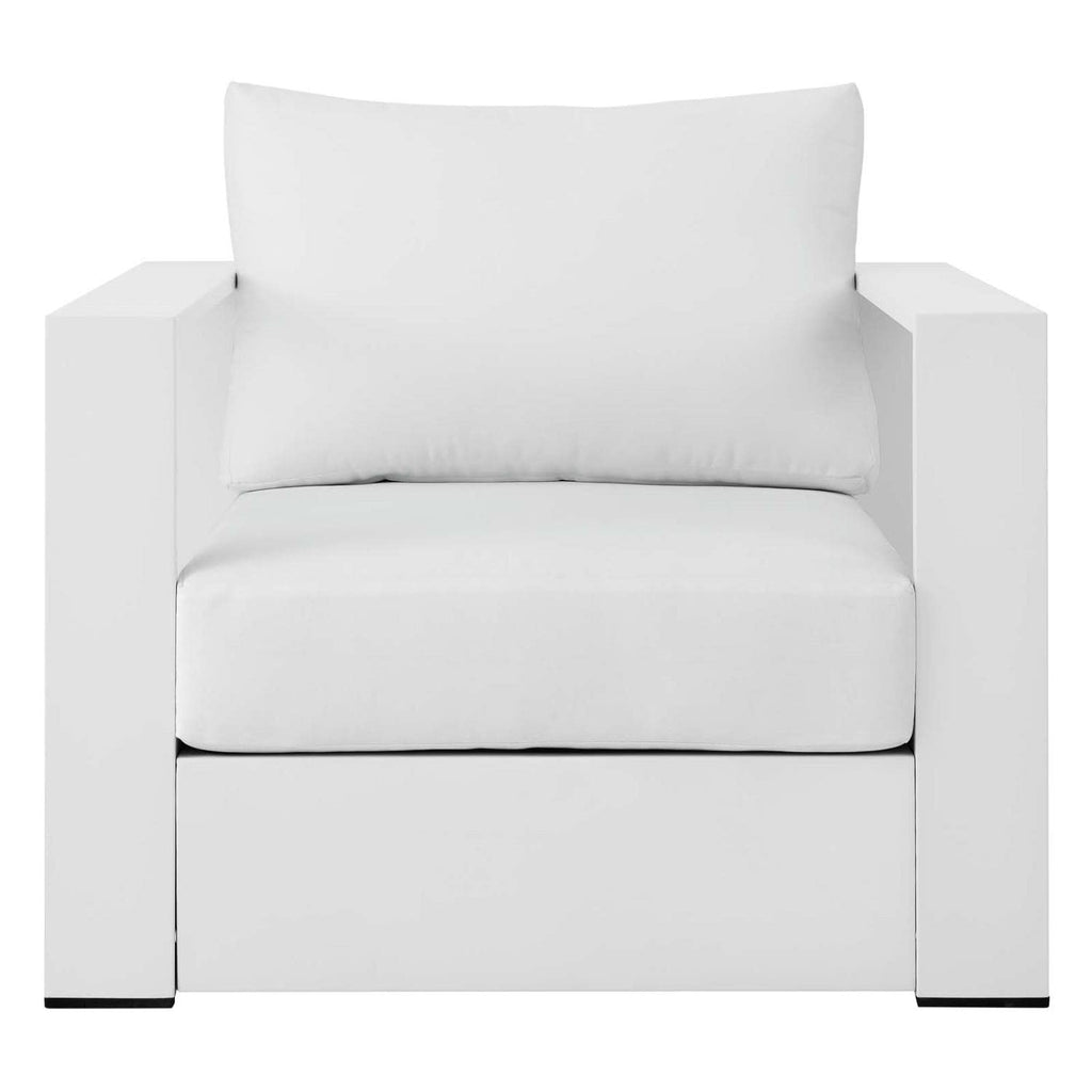Modway Tahoe Modern Fabric/Aluminum Outdoor Armchair In White