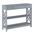 Convenience Concepts Titan 1-Drawer Console Table with Shelves, Gray