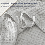 Phf Ultra Soft Waffle Weave Blanket Twin Size 66'X 90'- Washed Lightweight Breathable Cozy Woven Blanket For Bed - Aesthetic Decor For Couch Bedding Sofa Home Car - Light Grey
