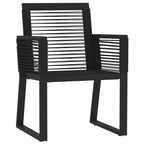 vidaXL Patio Dining Set 7 Piece Garden Outdoor Terrace Balcony Backyard Dining Dinner Dinette Seating Table and Chair Furniture Black