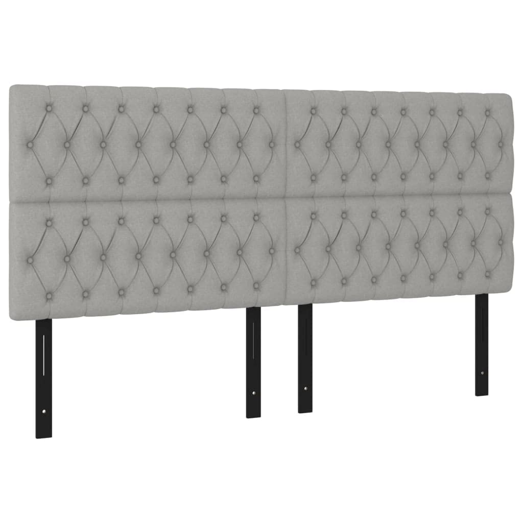 vidaXL LED Headboard, Upholstered Headboard for Bed Home, Bed Headboard with LED Light, Bedroom Furniture, Light Gray 70.9&quot;x2.8&quot;x46.5&quot;/50.4&quot; Fabric