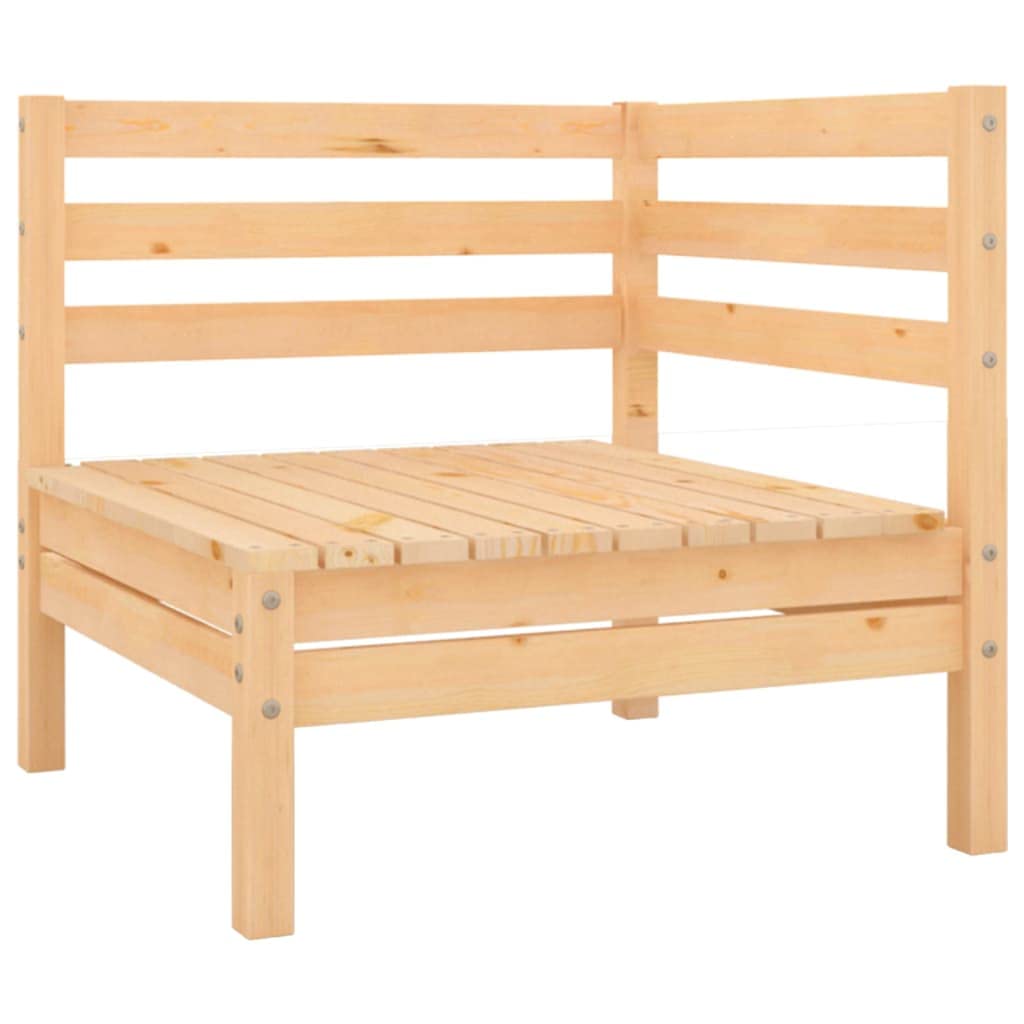vidaXL Solid Pinewood Patio Lounge Set - Outdoor Furniture | Garden Seating | Rustic Pallet Design | Versatile Arrangement - 3 Corner Sofas, Middle Sofa, Footstool/Table