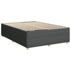vidaXL Dark Gray Queen Upholstered Bed Frame, Slatted Mattress Base, Modern Bedroom Bedstead