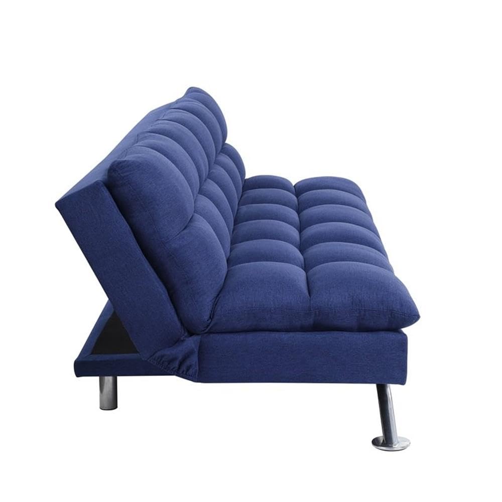 Acme Petokea Tufted Fabric Upholstery Armless Adjustable Sofa In Blue