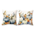 TAJWE Fall Pumpinks Throw Pillow Covers 18x18 Set of 2 Autumn Flowers Decoration Harvest Thanksgiving Lumbar Cushion Cases for H
