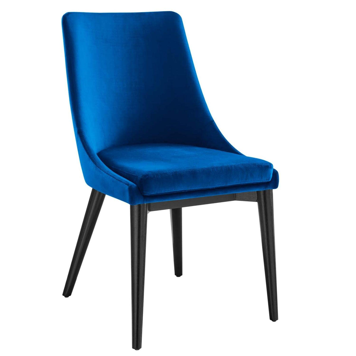 Modway Viscount 19&Quot; Modern Performance Velvet Dining Chair In Black/Navy