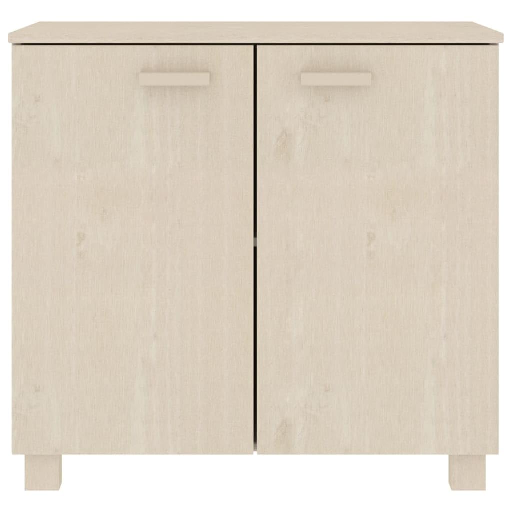 vidaXL Solid Wood Pine Sideboard HAMAR with 2 Doors, Honey Brown, Spacious Storage, Charming Design