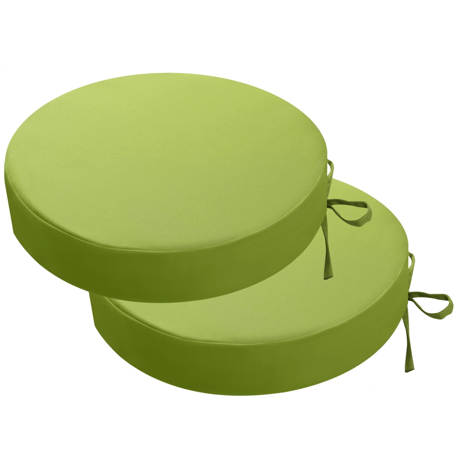Idee-Home Outdoor Bistro Chair Cushions, Thick Round Seat Cushions Set Of 2 With Ties, 15   X15   X 3    Waterproof Round Patio