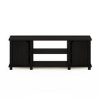 Furinno Brahms TV Stand Entertainment Center with Shelves and Storage for TV Size up to 45 Inch, Espresso/Black