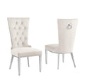 Best Quality Furniture SC330-337 Dining Chairs, Cream/Silver