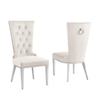 Best Quality Furniture SC330-337 Dining Chairs, Cream/Silver