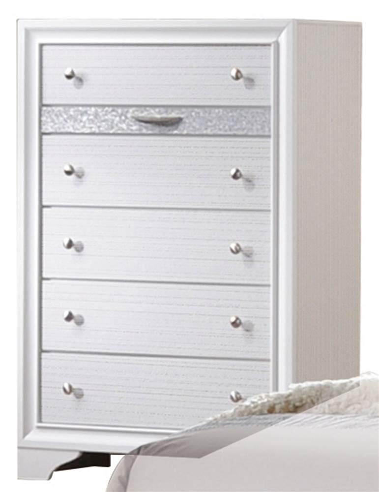 Acme Naima Wood 6-Drawers Bedroom Chest in White