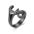 XSMZB Wrench Shape Cremation Rings - Holder Ashes for Pet/Human Stainless Steel Keepsake Ashes Jewelry Memorial Urn Ring for Men