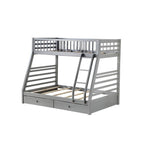 Acme Jason Twin Over Full Bunk Bed with 2 Drawers in Gray