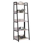 Acme Wendral 5 Wooden Tiers Ladder Bookshelf In Natural And Black