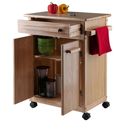 Ergode Julia Kitchen Cart - Sleek & Modern Design, Granite Top, Metal Basket, Removable Tray, Casters, Ample Storage, Black Finish. Dimensions: 22.6' W x 16' D x 34.1' H. (82027-VV)