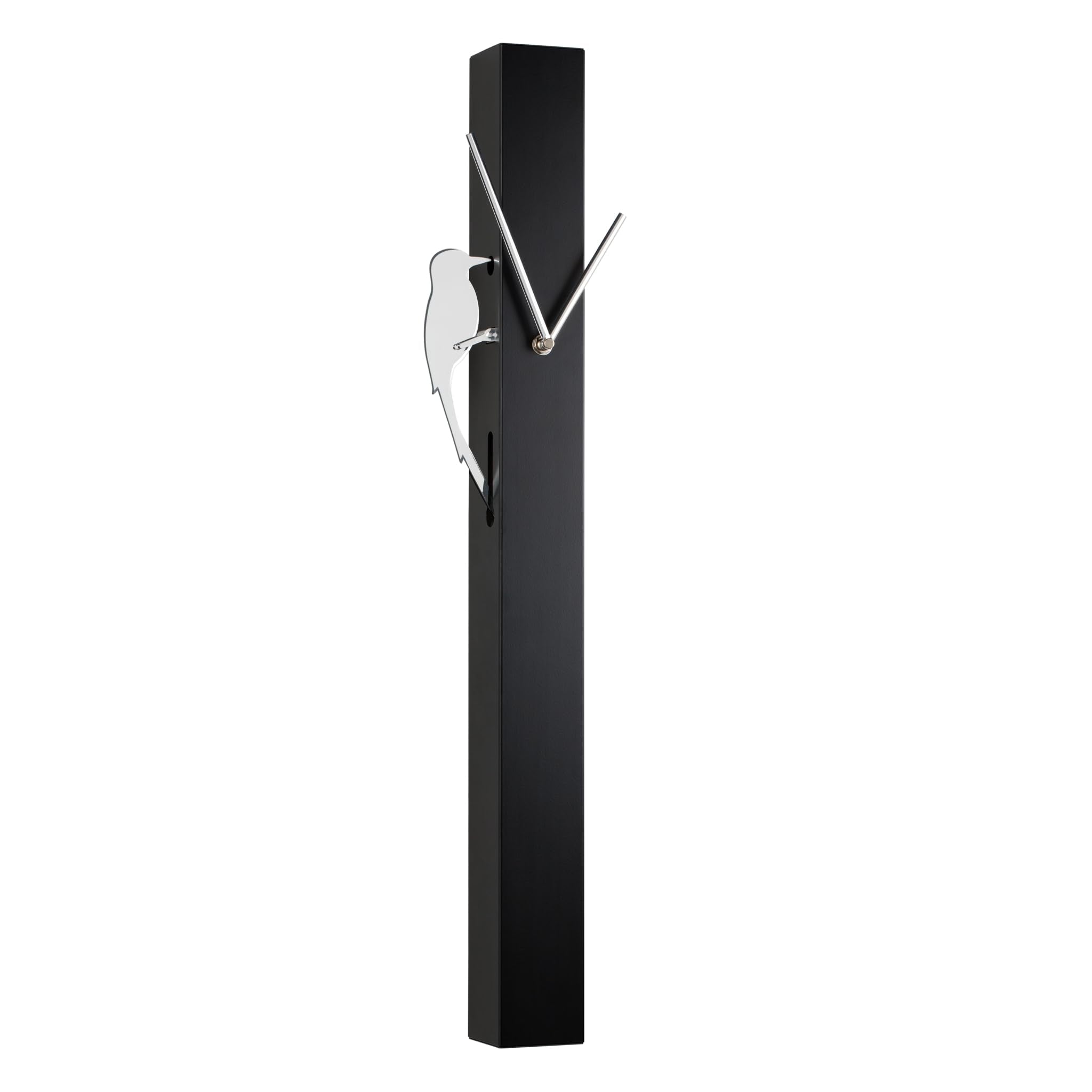 Torre & Tagus Modern Pendulum Wall Clock with Moving Woodpecker 25.75 Tall Bird Clock with Unique Metal Frame from Aluminum - Ha