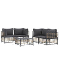 vidaXL Patio Furniture Set 5 Piece, Loveseat Sofa with Cushions, Patio Lounge Set with Coffee Table for Garden Lawn Backyard, An